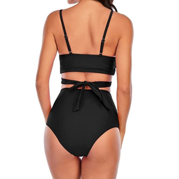 Full-Figured Coal Black Sporty Bikini - Picture 6 of 6